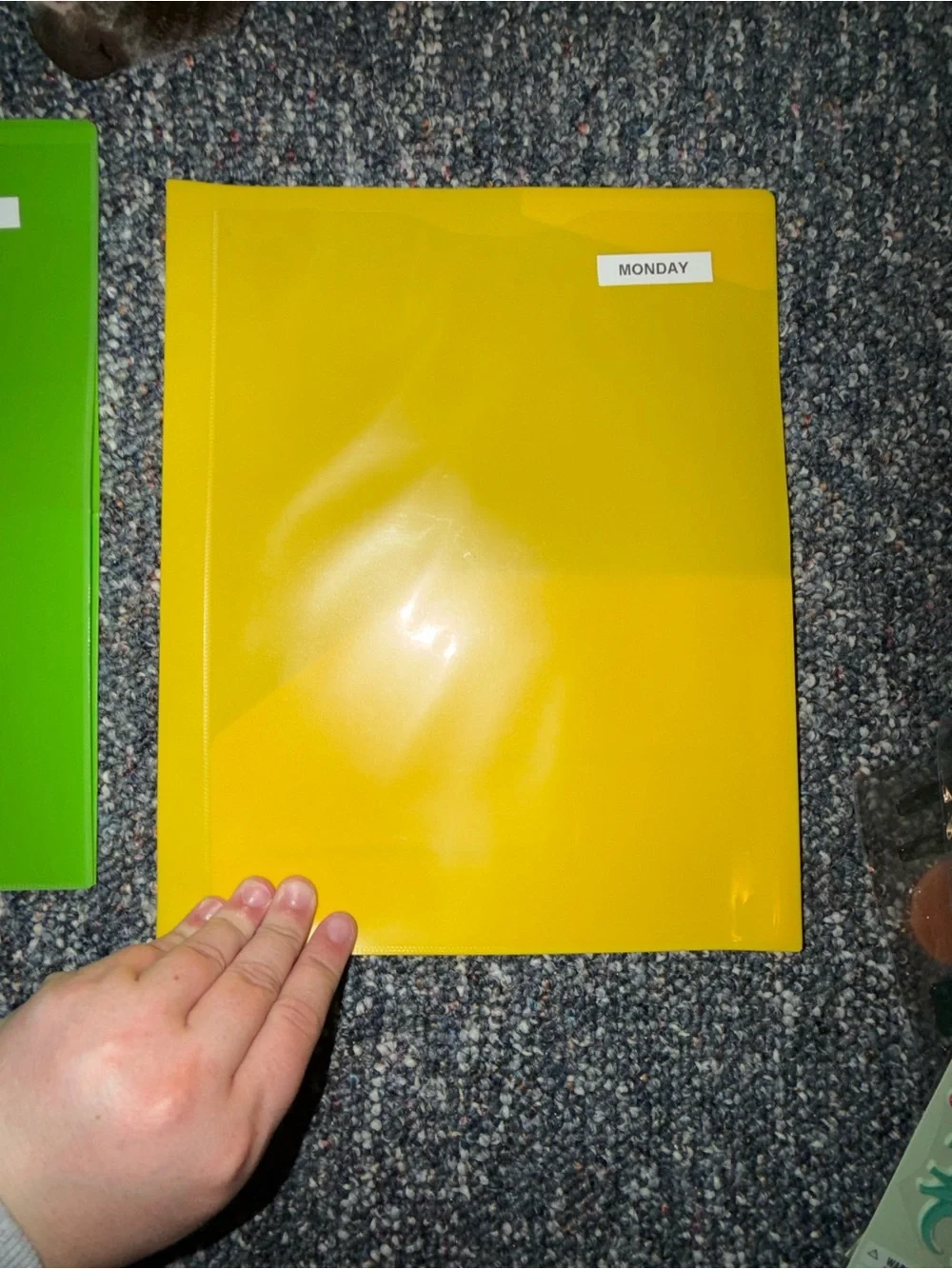 Set of 4 Colorful Plastic Binders - Orange, Blue, Green, Yellow